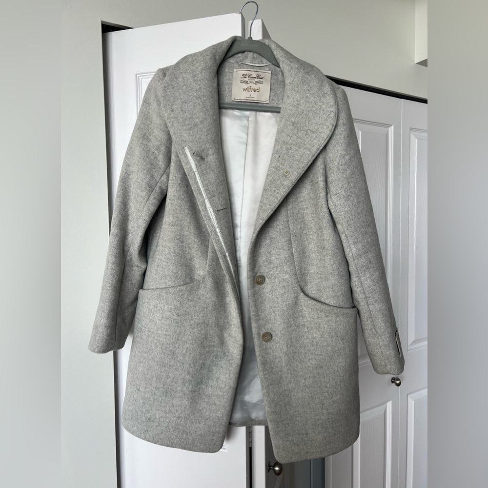 Wilfred Cocoon Coat (S), Color heather light gray and regular length!